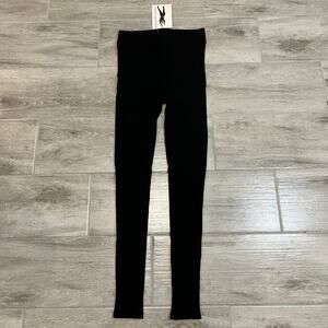 NWT Naked Wardrobe Ribbed High Rise Sculpt Leggings Black Size L